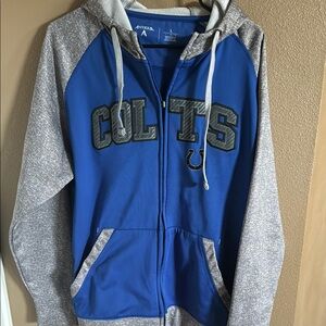 Blue and Gray Colts Zip-Up Hoodie men’s size Large
